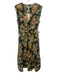 Derek Lam 10 Crosby Size 10 Black & Multi Cotton Sleeveless Floral Midi Dress Black & Multi / 10