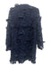 J. Marie Size M Navy Polyester Long Sleeve Floral Applique Knit Buttons Dress Navy / M