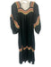 Corey lynn calter Size M Black & Multi Viscose 1/2 Balloon Sleeve Maxi Dress Black & Multi / M