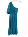 Lilly Pulitzer Size 6 Blue & Gold Viscose Blend swiss dot One Sleeve Dress Blue & Gold / 6