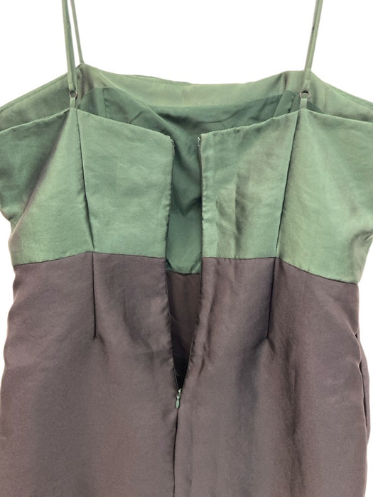 Hutch Size 12 Green & Black Polyester Bow detail Pleats Knee Length Dress Green & Black / 12