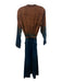 Cloth & Stone Size L Brown & Navy Tencel & Lyocell Long Sleeve Button Up Dress Brown & Navy / L