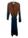 Cloth & Stone Size L Brown & Navy Tencel & Lyocell Long Sleeve Button Up Dress Brown & Navy / L