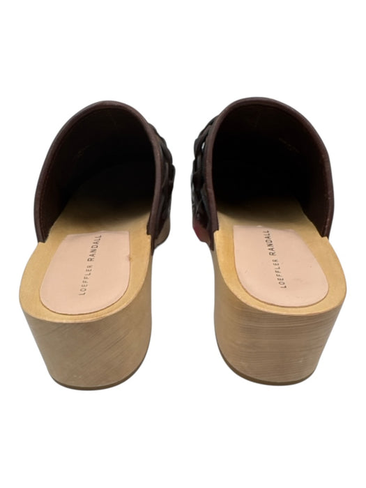Loeffler Randall Shoe Size 7.5 Brown & Beige Wood & Leather Quilted Mules Brown & Beige / 7.5