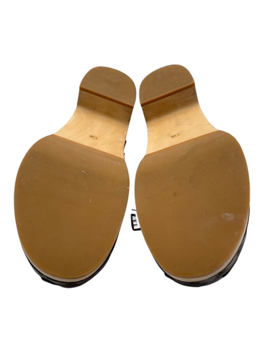 Loeffler Randall Shoe Size 7.5 Brown & Beige Wood & Leather Quilted Mules Brown & Beige / 7.5