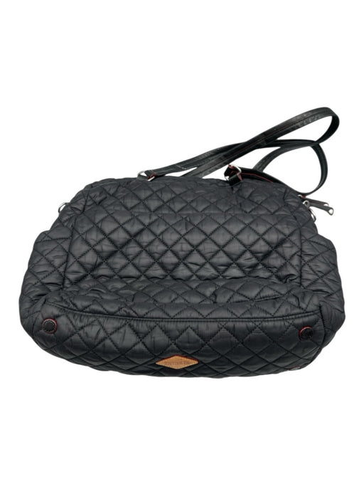 MZ Wallace Black Nylon Blend Crossbody Strap Quilted Zip Close Wristlet Incl Bag Black / M