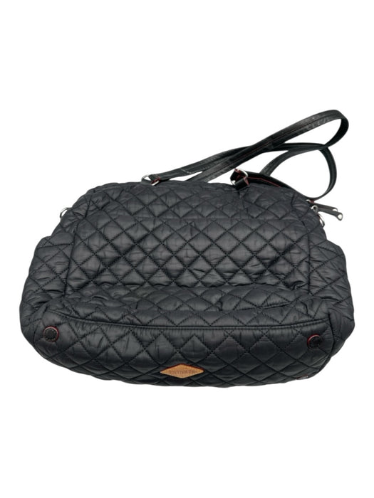 MZ Wallace Black Nylon Blend Crossbody Strap Quilted Zip Close Wristlet Incl Bag Black / M