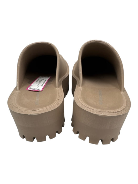 Jeffrey Campbell Shoe Size 7 Beige Synthetic Platform Slip On Chunky Mules Beige / 7