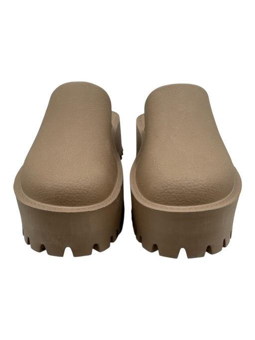 Jeffrey Campbell Shoe Size 7 Beige Synthetic Platform Slip On Chunky Mules Beige / 7