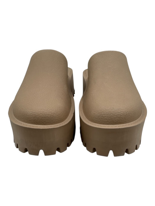 Jeffrey Campbell Shoe Size 7 Beige Synthetic Platform Slip On Chunky Mules Beige / 7