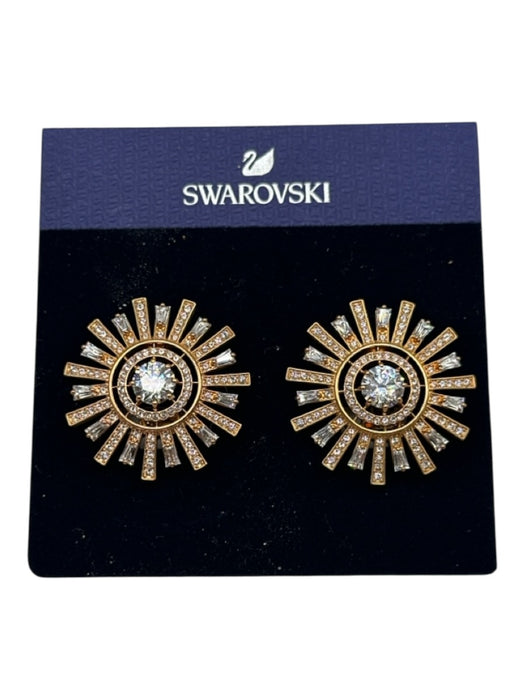 Swarovski Rose Gold Metal Sun Sparkle Clip On Earrings Rose Gold