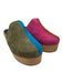 Charlotte Stone Shoe Size 8 Beige & Multi Leather & Wood Woven Color Block Mules Beige & Multi / 8
