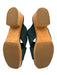 Charlotte Stone Shoe Size 8 Green & Beige Leather & Wood Suede Open Toe Sandals Green & Beige / 8