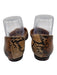 Schutz Shoe Size 7.5 Brown & Black Leather Snake Embossed Slip On Sandals Brown & Black / 7.5