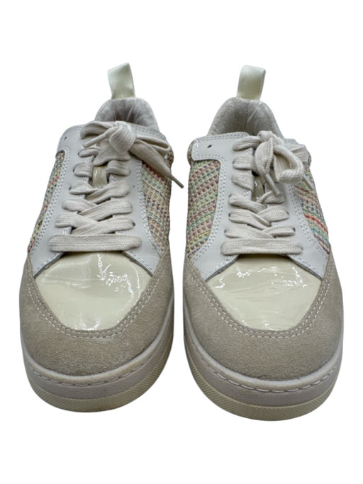 Dolce Vita Shoe Size 7.5 Beige & Multi Leather & Synthetic Lace Up Knit Sneakers Beige & Multi / 7.5
