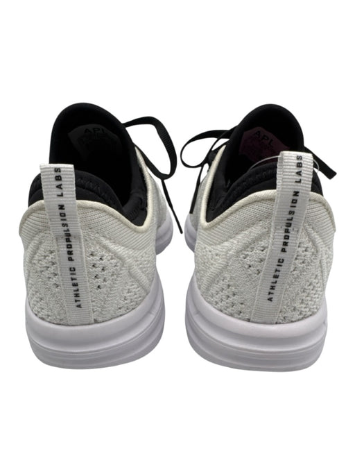 APL Shoe Size 7.5 White & Black Synthetic Lace Up Knit Athletic Sneakers White & Black / 7.5