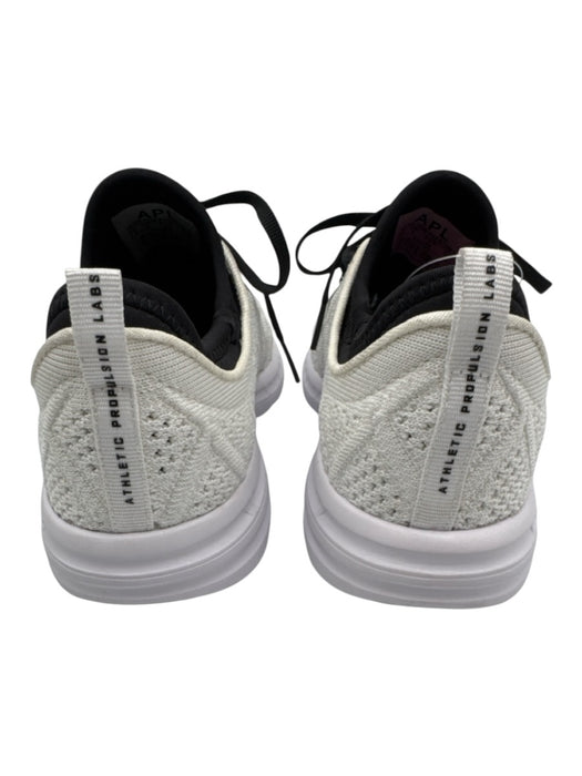 APL Shoe Size 7.5 White & Black Synthetic Lace Up Knit Athletic Sneakers White & Black / 7.5