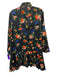Tuckernuck Size L Black & Multi Cotton Blend Floral Long Sleeve 1/2 Button Dress Black & Multi / L