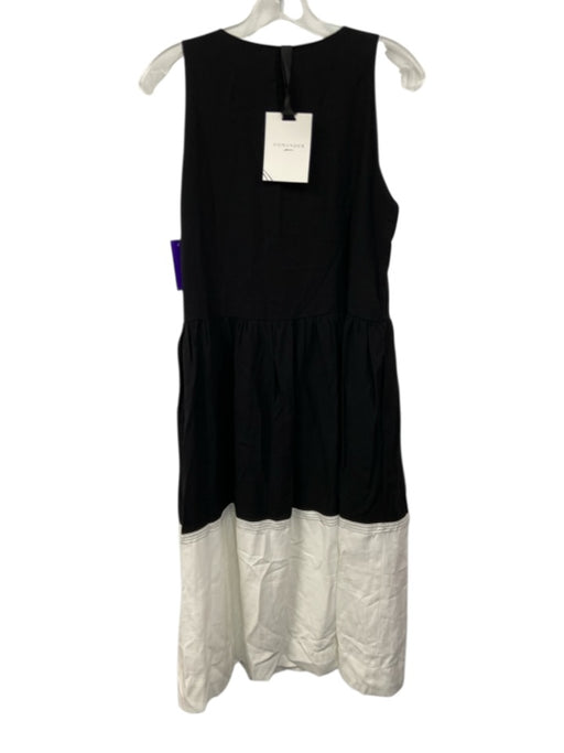 Pomander Place Size S Black & White Cotton Blend Sleeveless V Neck Dress Black & White / S