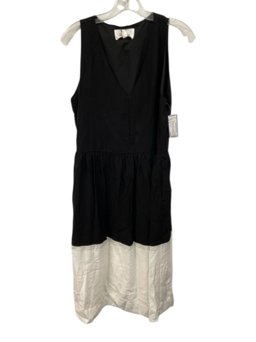 Pomander Place Size S Black & White Cotton Blend Sleeveless V Neck Dress Black & White / S