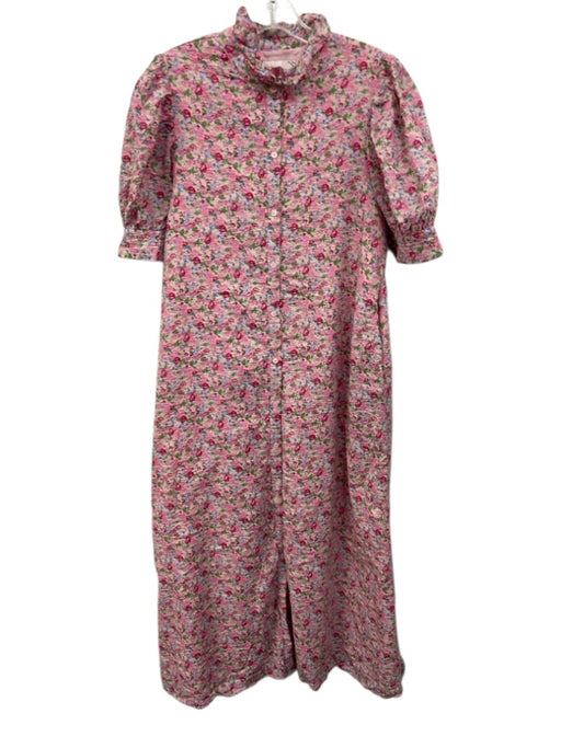 Hyacinth House Size M Pink & Multi Cotton Floral Short Puff Sleeve Dress Pink & Multi / M