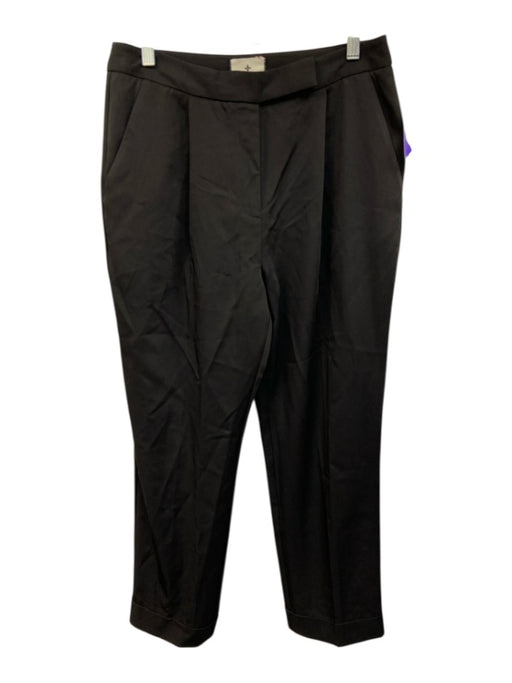 Tuckernuck Size M Black Polyester Front Pleat Trouser Hook & Zip Fly Pants Black / M