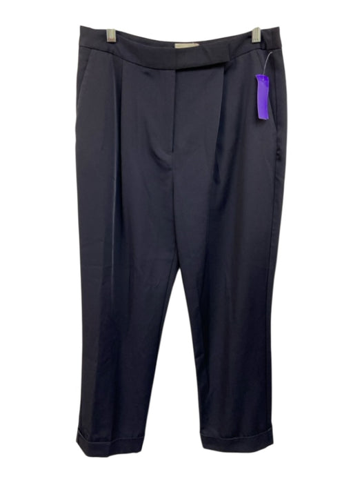 Tuckernuck Size 10 Navy Blue Polyester Front Pleat Trouser Hook & Zip Fly Pants Navy Blue / 10