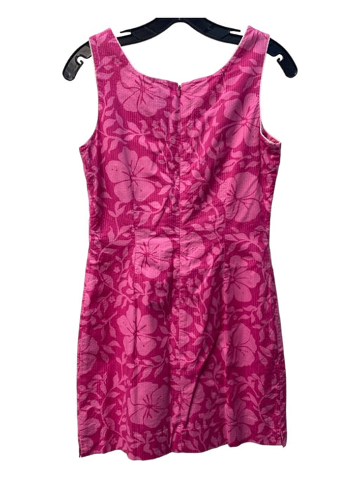 Lilly Pulitzer Size 2 Pink Cotton Floral Trim Detail Back Zip Knee length Dress Pink / 2