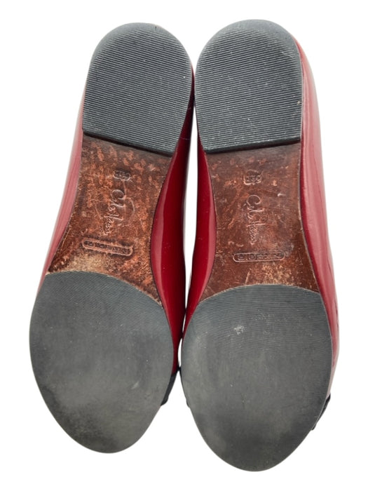 Cole Haan Shoe Size 6.5 Dark Red Patent Leather Criss Cross Flats Shoes Dark Red / 6.5