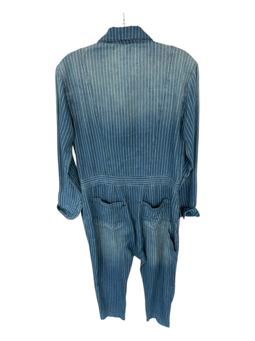 Sandrine Rose Size XS Dark Wash & Red Cotton Long Sleeve Striped Denim Jumper Dark Wash & Red / XS