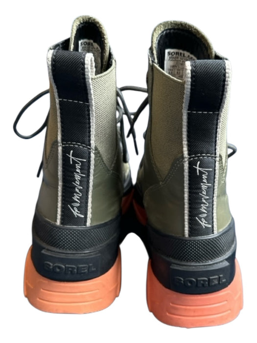 FP Movement Shoe Size 6.5 Olive green & Pink Leather High Top lace up Boots Olive green & Pink / 6.5