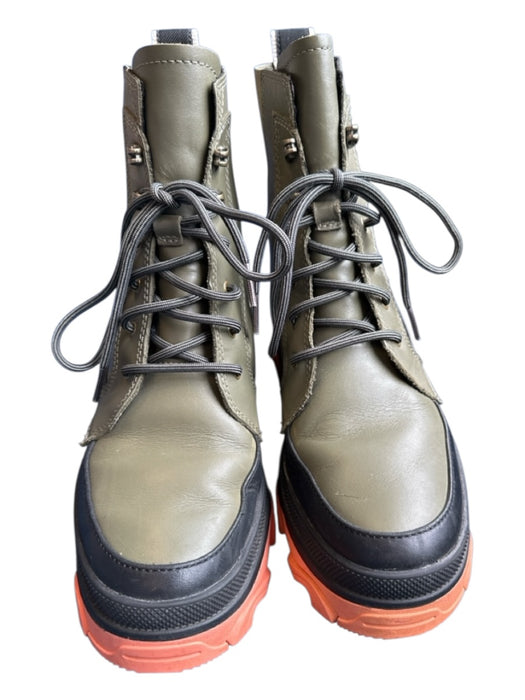FP Movement Shoe Size 6.5 Olive green & Pink Leather High Top lace up Boots Olive green & Pink / 6.5