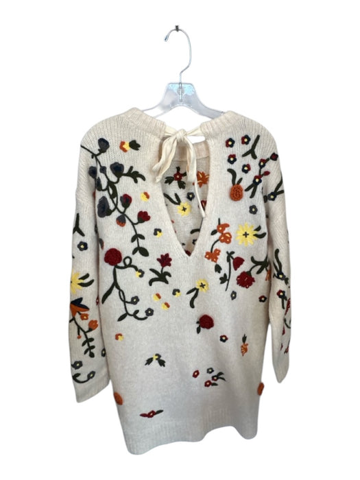 By Anthropologie Size S Cream & Green Alpaca Blend Long Sleeve Knit Dress Cream & Green / S