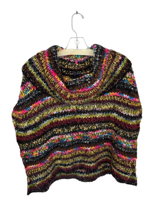 By Anthropologie Size XS/S Black & Multi Acrylic Blend Chunky Knit Sweater Black & Multi / XS/S