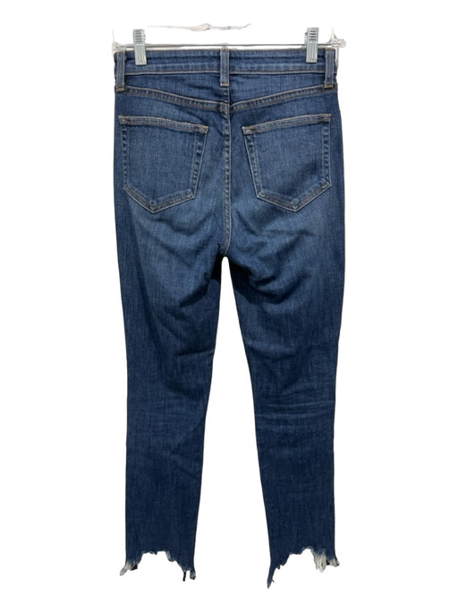 L'agence Size 24 Dark Wash Cotton Denim High Rise Straight distressed Jeans Dark Wash / 24