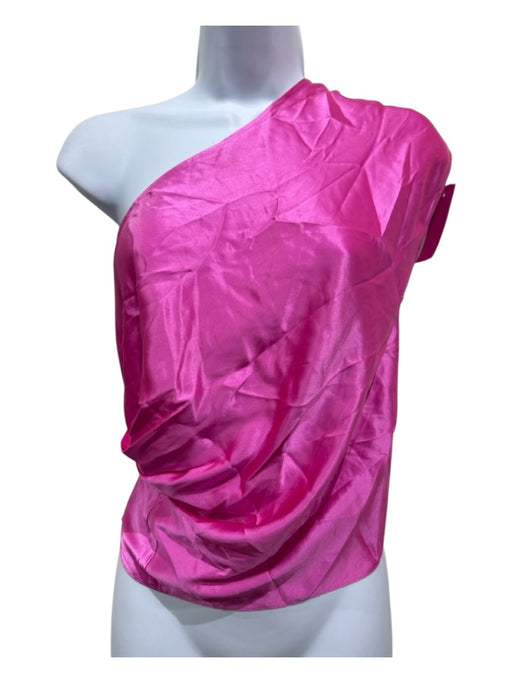Michelle Mason Size 0 Pink Silk Satin One Shoulder Top Pink / 0