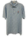 Peter Millar Size M White & Blue Polyester All Over Print Polo Short Sleeve White & Blue / M