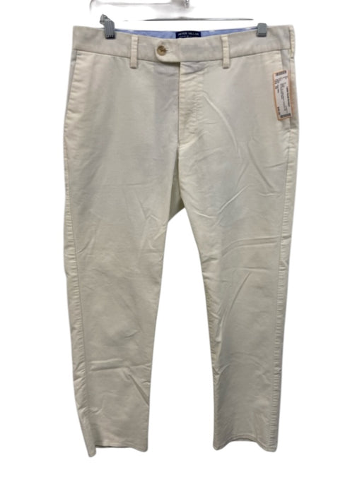 Peter Millar Size 32 White Cotton Blend Corduroy Zip Fly Men's Pants White / 32