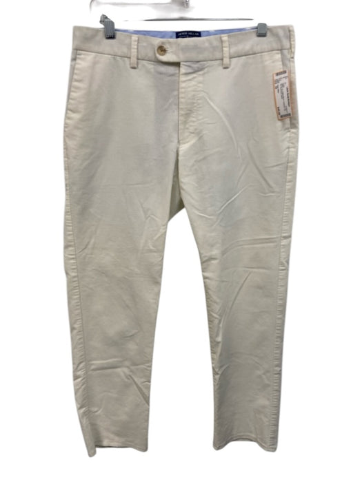 Peter Millar Size 32 White Cotton Blend Corduroy Zip Fly Men's Pants White / 32