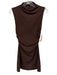 Reformation Size XS Brown Cotton Blend Sleeveless Ruched Mock Neck Dress Brown / XS