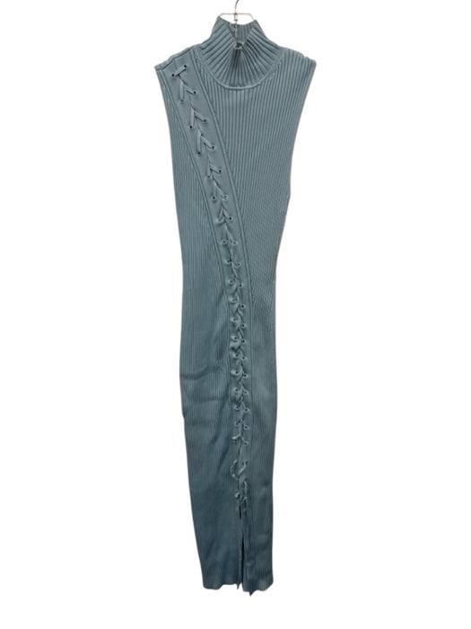 Jonathan Simkhai Size XS Light Blue Rayon Blend Sleeveless Lace Up Ribbed Dress Light Blue / XS