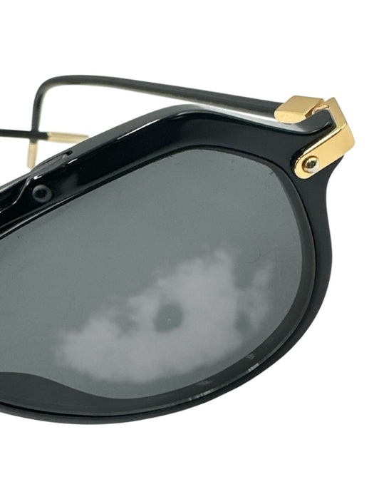 Dolce & Gabbana Black & Gold Acetate Gold hardware Aviator Sunglasses Black & Gold
