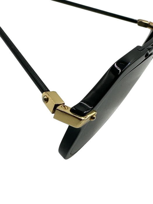 Dolce & Gabbana Black & Gold Acetate Gold hardware Aviator Sunglasses Black & Gold
