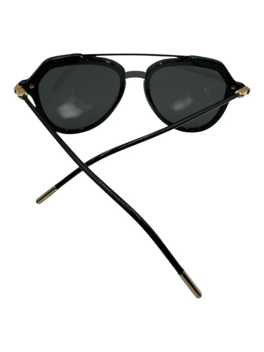 Dolce & Gabbana Black & Gold Acetate Gold hardware Aviator Sunglasses Black & Gold