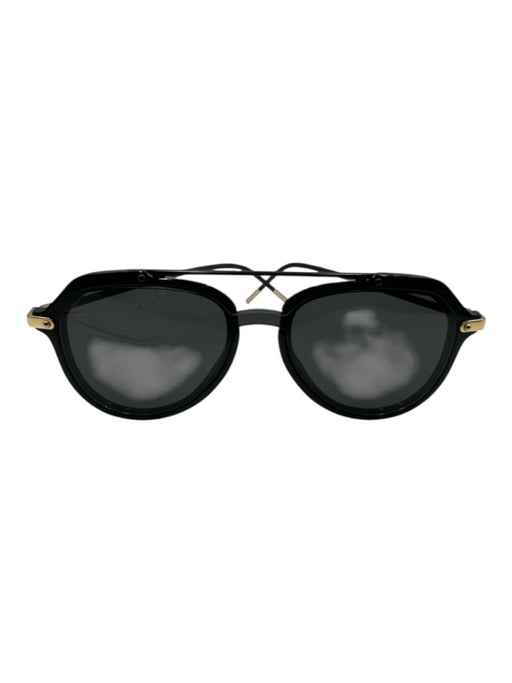 Dolce & Gabbana Black & Gold Acetate Gold hardware Aviator Sunglasses Black & Gold