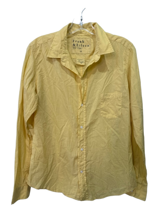 Frank & Eileen Size M Yellow Cotton Button Down Breast Pocket Shirt Top Yellow / M
