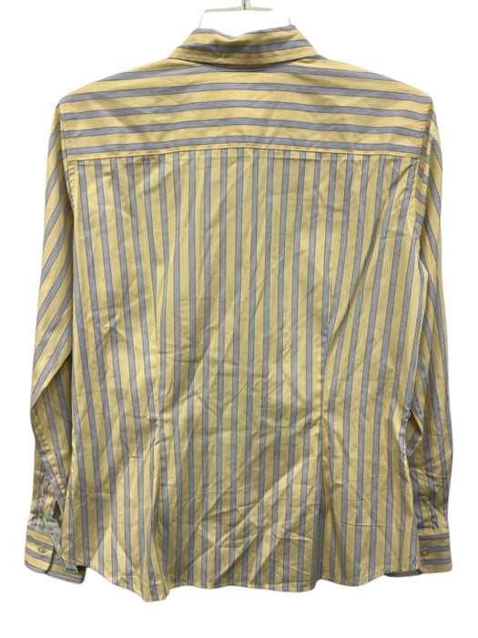 Wear Cisco Size M Yellow, Blue, White Cotton Long Sleeve Stripe Wrap Blouse Top Yellow, Blue, White / M