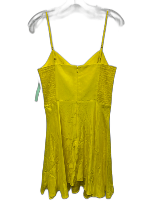 Amanda Uprichard Size S Yellow Silk Spaghetti Strap V Neck A Line Mini Dress Yellow / S