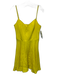 Amanda Uprichard Size S Yellow Silk Spaghetti Strap V Neck A Line Mini Dress Yellow / S