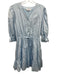 LaRoque Size S Light Blue Cotton Puff 1/2 Sleeve Buttons Tiered Mini Dress Light Blue / S